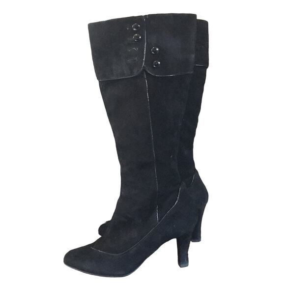 Sofft High Heeled Black Suede Boots 6M - Picture 1 of 8